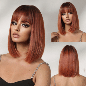 Zeus Wigs|Halloween orange bob wig