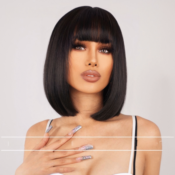 Zeus Wigs|Classic Bob Wig, Black - 图片 4