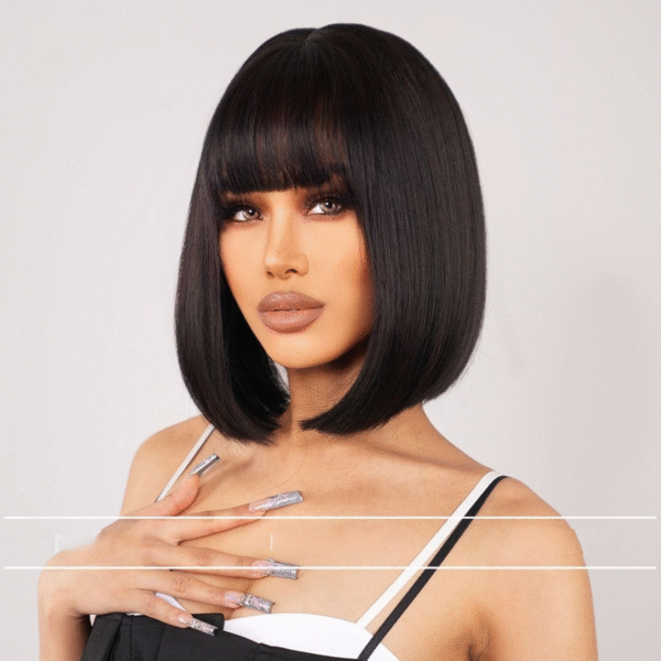 Zeus Wigs|Classic Bob Wig, Black - 图片 5