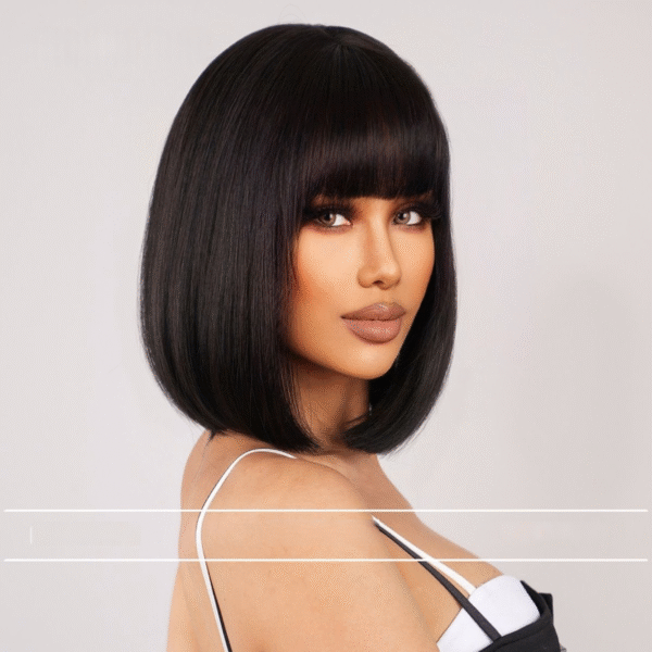 Zeus Wigs|Classic Bob Wig, Black - 图片 2