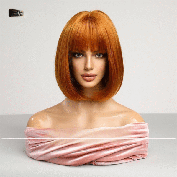 Zeus Wigs|Halloween orange bob wig - 图片 2