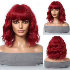 Zeus wig | red short hair bob wig with bangs