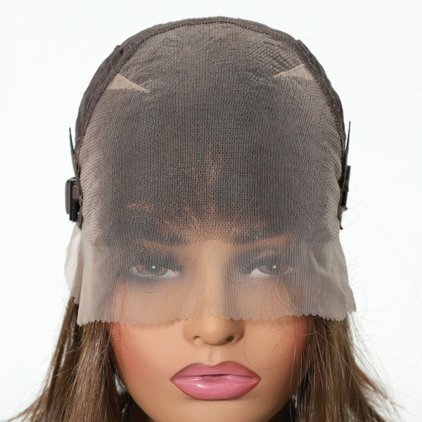 Zeus Wig | 13×6 Large Front Lace Brown Center Part Short Straight Bob Hairstyle