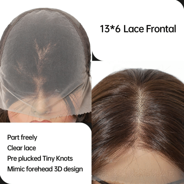 Zeus Wig | 13*6 New Large Lace Wig with Center Parting, Long Straight Hair, Brown Gradient Color