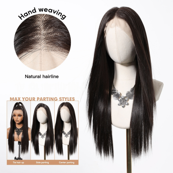Zeus Wig | Large Area 13*6 Imported Silk Lace Long Straight Hair Wig for Women with Free Parting and Versatile Styling for the Entire Head