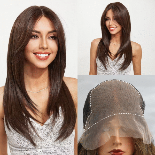 Zeus Wig | Dark Brown Straight Hair Lace Front Wig