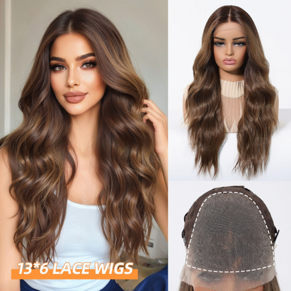 Zeus Wig | Large Area 13*6 Imported Silk Lace Curly Wig with Gradient Brown Color