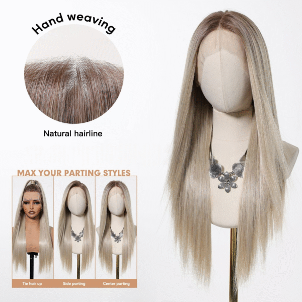 Zeus Wig | Large Lace 13*6 Wig Platinum Top Gradient Color Long Straight Hair European and American Hot Selling Full Head Wig
