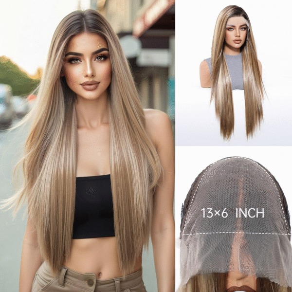 Zeus Wig | Large Lace 13*6 Wig Platinum Top Gradient Color Long Straight Hair European and American Hot Selling Full Head Wig