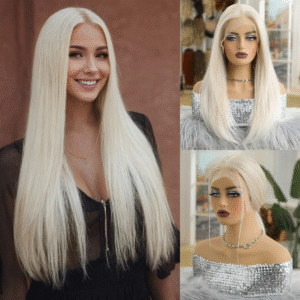 Zeus Wig | Lace Wig 13*6 Large Area Hand-Woven White Gold BG210