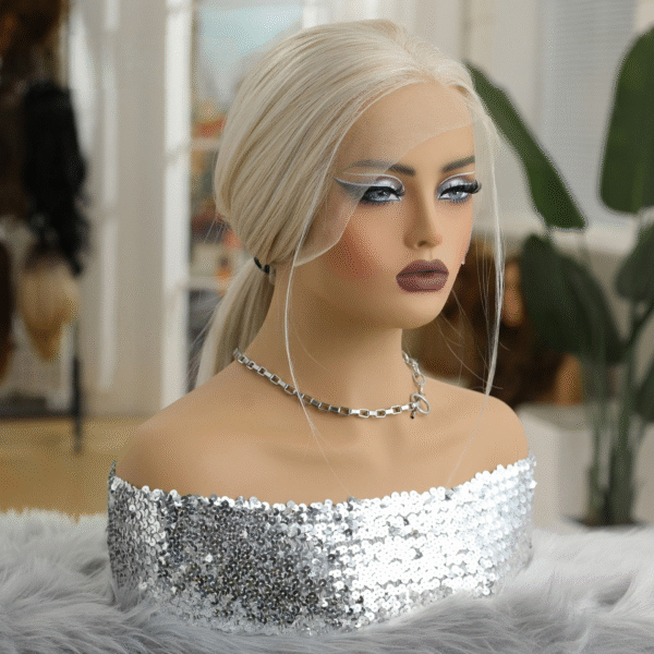 Zeus Wig | Lace Wig 13*6 Large Area Hand-Woven White Gold BG210