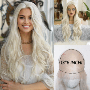 Zeus Wig | Lace Wig 13*6 Large Area Hand-Woven White Gold BG210