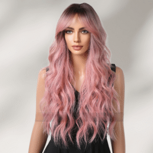 Zeus Wig|Gradient Pink Long Curly Hair Big Wave Wig for Women