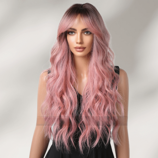 Zeus Wig|Gradient Pink Long Curly Hair Big Wave Wig for Women