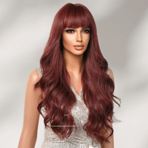 Zeus Wig|Brown Red Long Curly Hair Big Wave Wig for Women