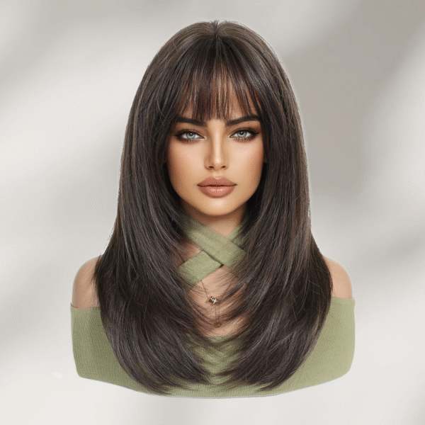 Zeus wig | Natural brown long straight wig