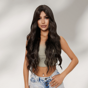 Zeus Wigs|High-end black-brown long wavy curly wig