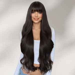 Zeus Wig|High-temperature black wavy long curly wig