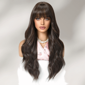 Zeus Wigs|Black-brown long curly wig with big waves