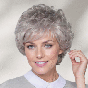Zeus Wigs|Gray and white wigs with small curls