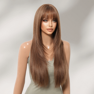 Zeus wig |Brown long straight hair high temperature silk wig