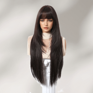 Zeus wig | Natural black high temperature silk wig