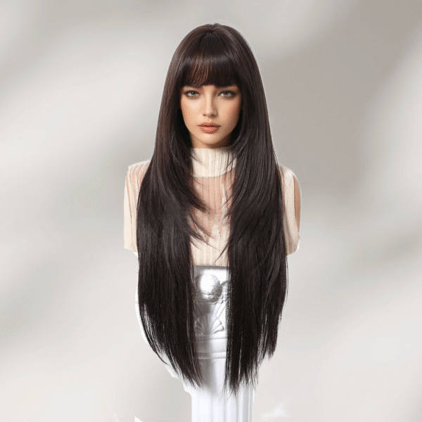 Zeus wig | Natural black high temperature silk wig