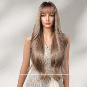Zeus Wigs|Light brown bangs big waves long curly hair