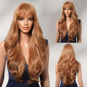 Zeus Wigs|Brown bangs with big waves and long curls