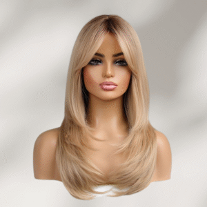 Zeus wig | High-temperature, light golden, medium-length straight wig