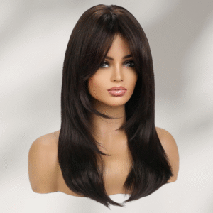 Zeus Wigs|Natural black medium-length straight wig