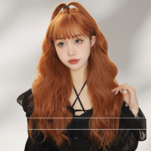 Zeus Wigs | Orange Bangs Big Wave Long Curly Hair