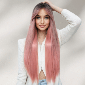 Zeus Wigs|Gradient pink bangs wig