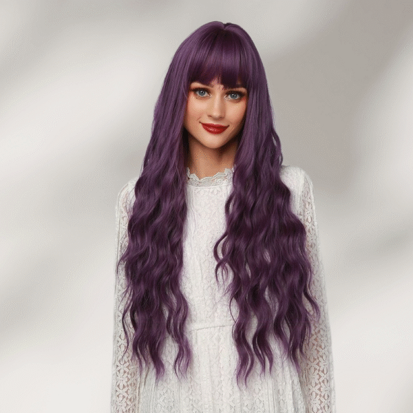 Zeus Wig | Purple Long Curly Hair Big Wave Women's Wigs