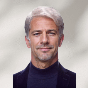 Zeus wig | Men's middle-aged and elderly gray parted wig short high temperature silk chemical fiber