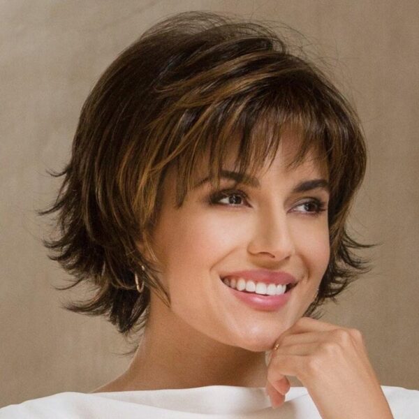 Zeus Wig | hort Brown Synthetic Wigs - 图片 3
