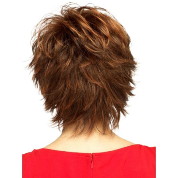 Zeus Wigs|Brown Red Wig with Bangs Small Curls - 图片 3