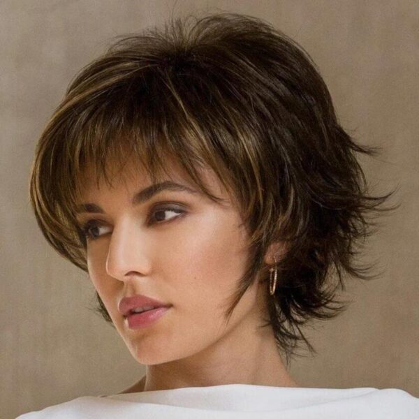 Zeus Wig | hort Brown Synthetic Wigs - 图片 4