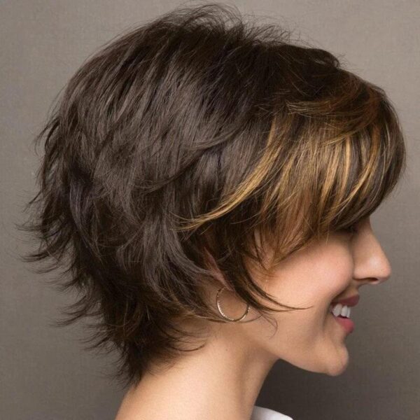 Zeus Wig | hort Brown Synthetic Wigs - 图片 5