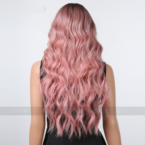 Zeus Wig|Gradient Pink Long Curly Hair Big Wave Wig for Women - 图片 2