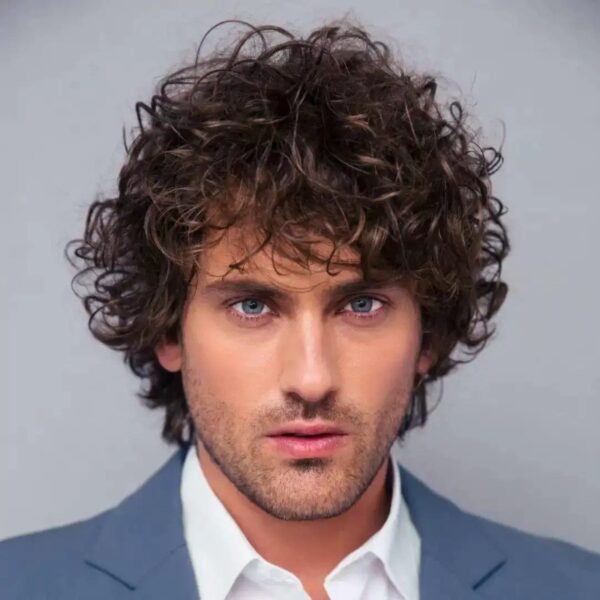 Zeus wig fluffy dark brown wig short high temperature wire chemical fiber - 图片 2