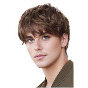 Zeus Wig|Brown Wig Short High Temperature Silk Chemical Fiber
