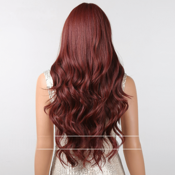Zeus Wig|Brown Red Long Curly Hair Big Wave Wig for Women - 图片 3
