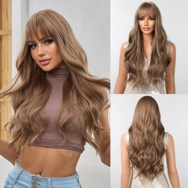 Zeus Wigs|Milk tea brown wavy long hair wig - 图片 2