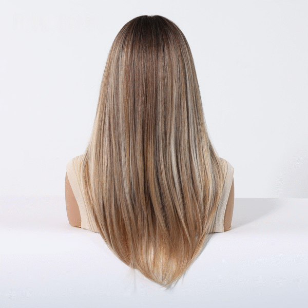 Zeus wig | High-temperature brown wig with light golden highlights - 图片 3