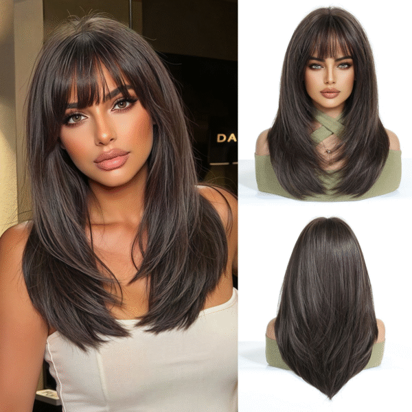 Zeus wig | Natural brown long straight wig - 图片 4