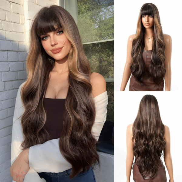 Zeus Wig|High-temperature black wavy long curly wig - 图片 2