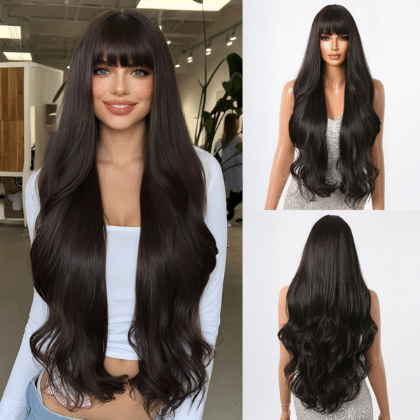 Zeus Wig|High-temperature black wavy long curly wig - 图片 4