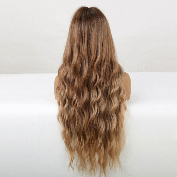 Zeus wig |Natural brown long curly wig with bangs - 图片 2