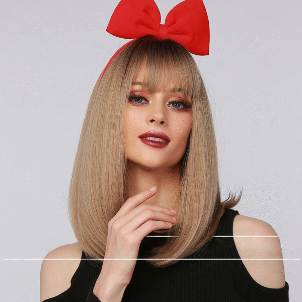 Zeus wig |Brown dyed medium-length straight wig - 图片 2